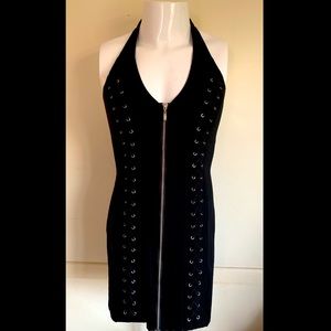 SOURPUSS Lydia USA black lace up halter dress